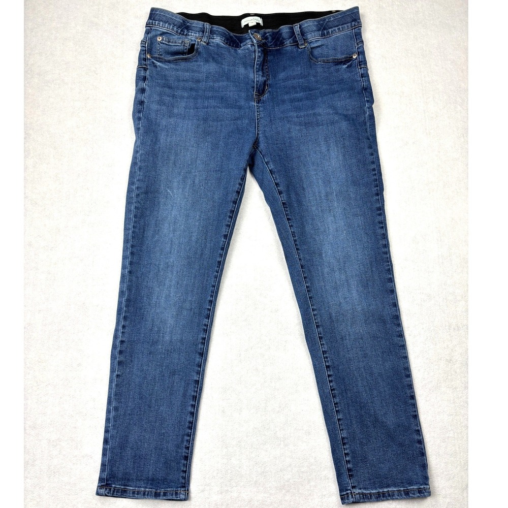 Aveology City Chic Jeans Womens Plus 18 Medium Wash Stretch Pull On Skinny‎ 37